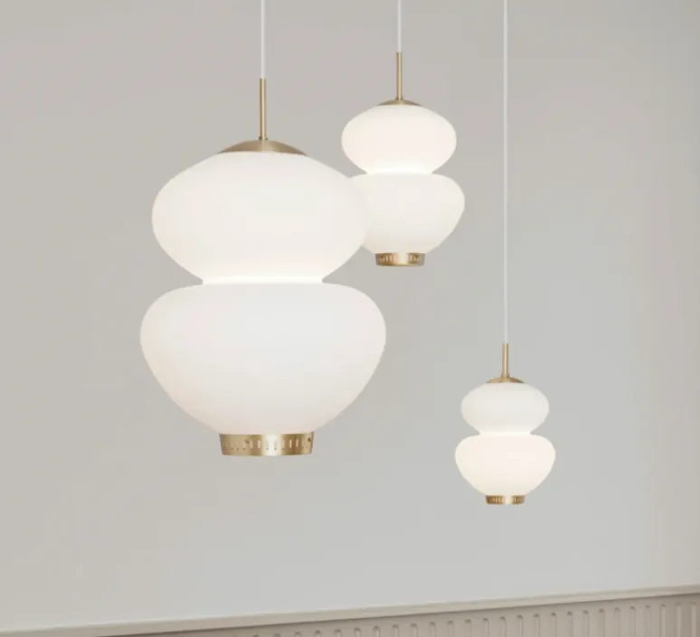 Suspension*Lyfa Suspension, Peanut 250, , Ø25cm, H42cm - blanc, or