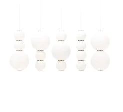 Suspension*Formagenda Suspension, Pearls , D , LED, 1180 lm, 2700 K, Ø18cm, H36cm - blanc, or