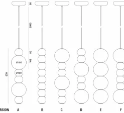Suspension*Formagenda Suspension, PEARLS DOUBLE D, 1200 lm, 2700 K, , LED, Ø18cm, H67cm - chrome