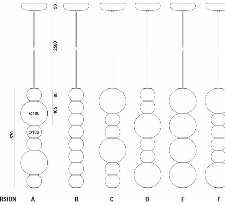 Suspension*Formagenda Suspension, PEARLS DOUBLE D, 1200 lm, 2700 K, , LED, Ø18cm, H67cm - chrome