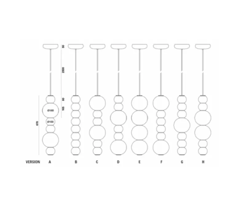 Suspension*Formagenda Suspension, PEARLS DOUBLE E, 1200 lm, 2700 K, , LED, Ø18cm, H67cm - chrome