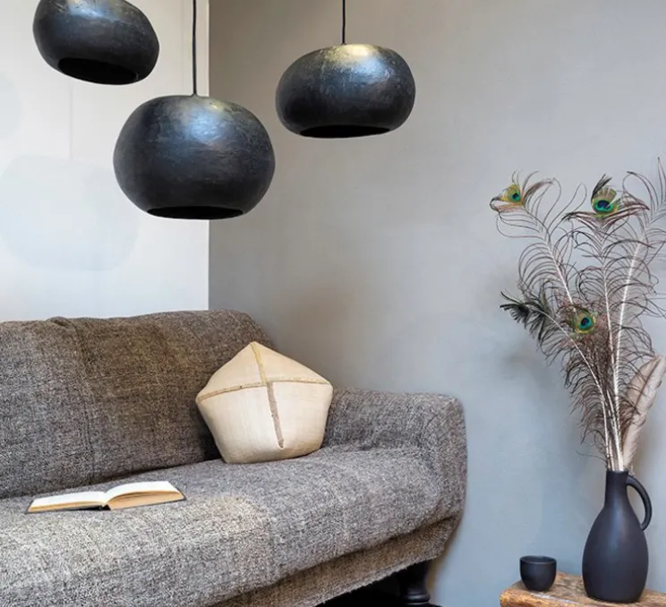 Suspension, Pebble M, noir charbon, L35,5cm, H21,5cm - Ay Illuminate