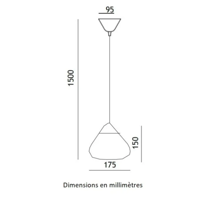 Suspension, Pendulum, béton mat, Ø17,5cm, H15cm - Toscot
