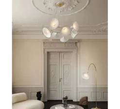 Suspension*Nuura Suspension, Petalii 10, , Ø100cm, H40cm - blanc, laiton poli