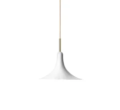 Suspension, Petalii 1 small, blanc, laiton poli, Ø28cm, H25cm - Nuura