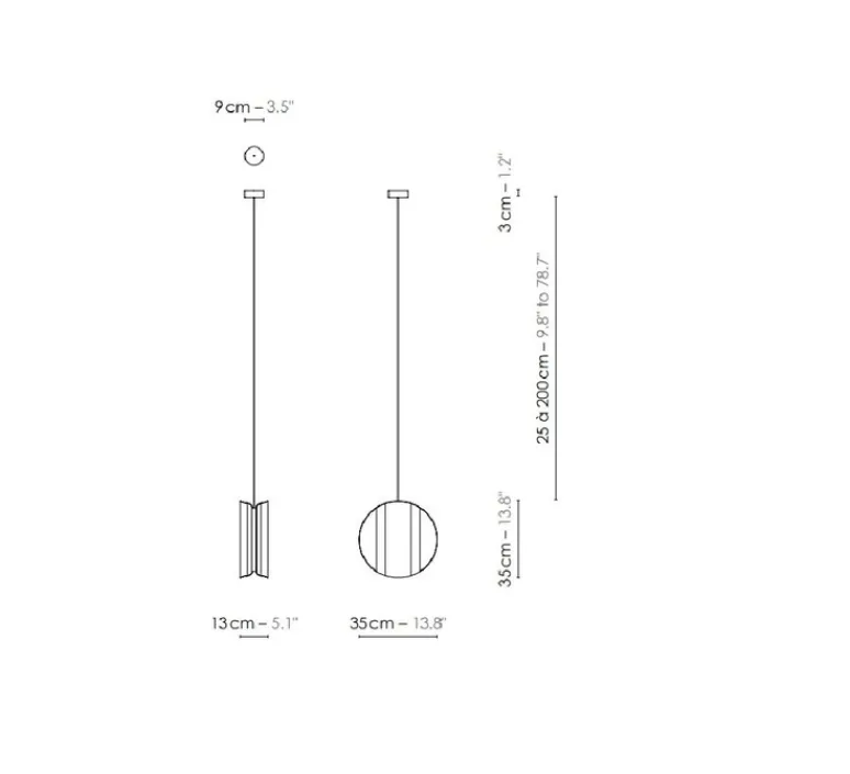 Suspension*DesignHeure Suspension, Petit Moon, , Ø35cm, H13cm - gris