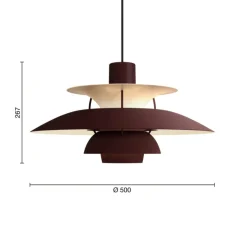 Suspension*Louis Poulsen Suspension, PH 5, , Ø50cm, H26,7cm- bordeaux monochrome