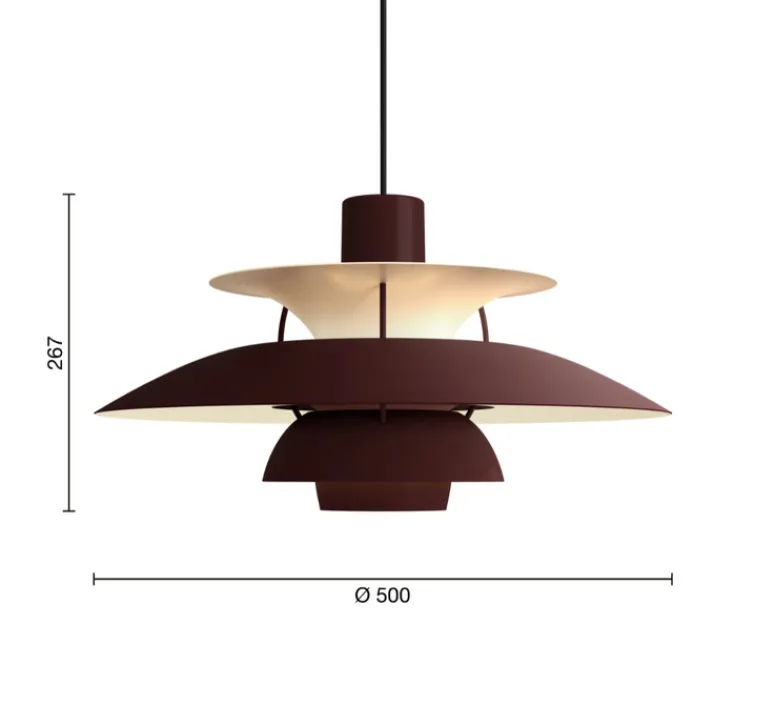 Suspension*Louis Poulsen Suspension, PH 5, , Ø50cm, H26,7cm- bordeaux monochrome