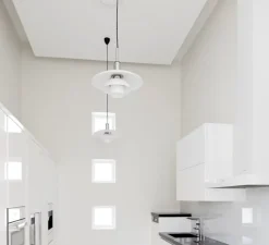 Suspension, PH 3/2 Suspension, blanc, chrome, LED, Ø29cm, H24,2cm - Louis Poulsen