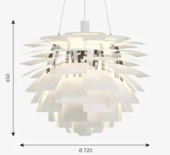 Suspension, PH Artichoke, blanc, LED, 2700K, 3538lm, Ø72cm, H65cm - Louis Poulsen