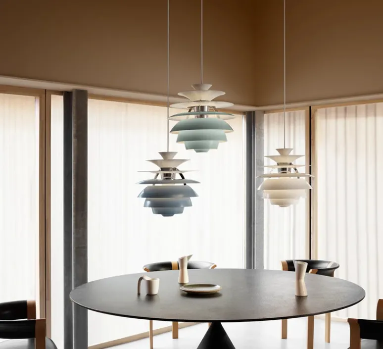 Suspension*Louis Poulsen Suspension, PH Snowball, , Ø40cm, H39cm - bleu, chrome