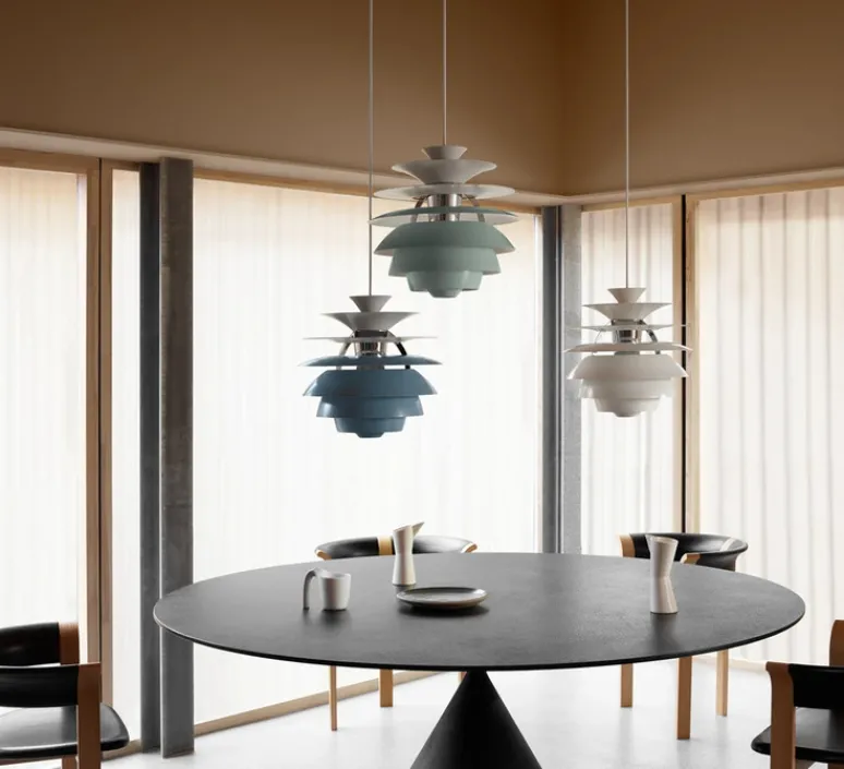 Suspension*Louis Poulsen Suspension, PH Snowball, , Ø40cm, H39cm - bleu, chrome