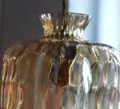 Suspension, Pillar, verre soufflé, or fumé, H32cm - Ebb and Flow