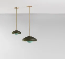 Suspension*SkLO Studio Suspension, Pillow Small, , Ø23cm, H11,5cm - Gris dépoli, bleu céladon