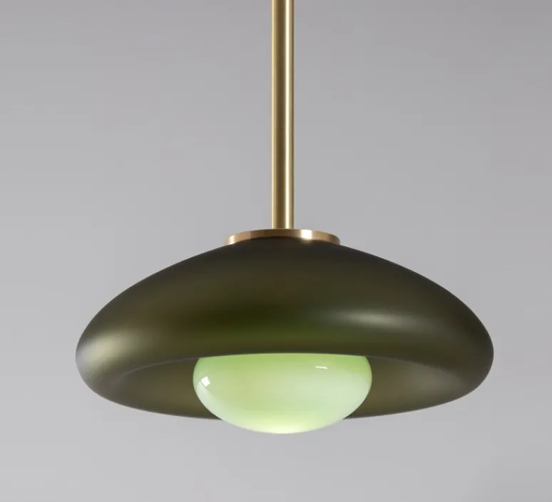 Suspension*SkLO Studio Suspension, Pillow Small, , Ø23cm, H11,5cm - Gris dépoli, bleu céladon