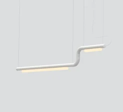 Suspension*A-N-D Suspension, Pipeline CM2, blanc avec embouts blancs, LED, 3000K, ELV, L183cm, H29cm - blanc et embouts banc