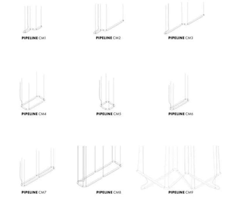 Suspension*A-N-D Suspension, Pipeline CM2 Dali, , LED, 2700K, 880lm, L183cm, H29cm - noir