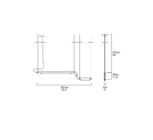 Suspension*A-N-D Suspension, Pipeline CM2 Dali, , LED, 2700K, 880lm, L183cm, H29cm - noir
