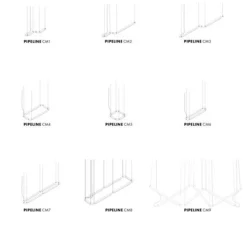 Suspension, Pipeline CM2 Dali, cuivre, LED, 2700K, 880lm, L183cm, H29cm - A-N-D
