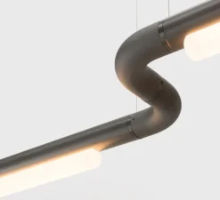 Suspension, Pipeline CM9, 0-10V, noir et cuivre, LED, 2700K, L322cm, H71cm - A-N-D