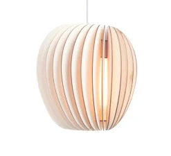 Suspension*Schneid Suspension, Pirum, peuplier, câble blanc, H28cm, Ø25cm - pleuplier