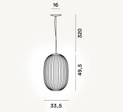 Suspension*Foscarini Suspension, Plass media, , gris, Ø33,5cm, H49,5cm - transparent