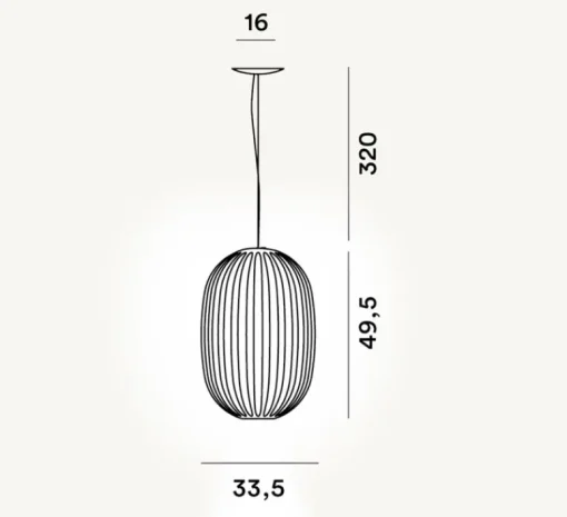 Suspension*Foscarini Suspension, Plass media, , gris, Ø33,5cm, H49,5cm - transparent