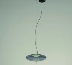 Suspension*LEDS C4 Suspension, Plat, , LED, dim, 2700k, 763 lm, Ø40cm, H22,5cm - gris fumé
