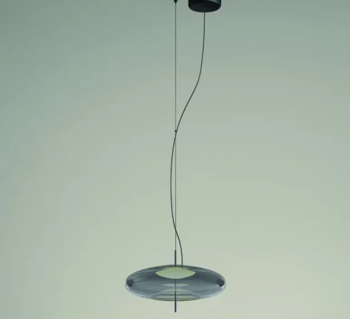 Suspension*LEDS C4 Suspension, Plat, , LED, dim, 2700k, 763 lm, Ø40cm, H22,5cm - gris fumé