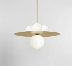 Suspension*Atelier Areti Suspension, Plate and Spheres, , L65cm, H68,5cm - laiton brossé
