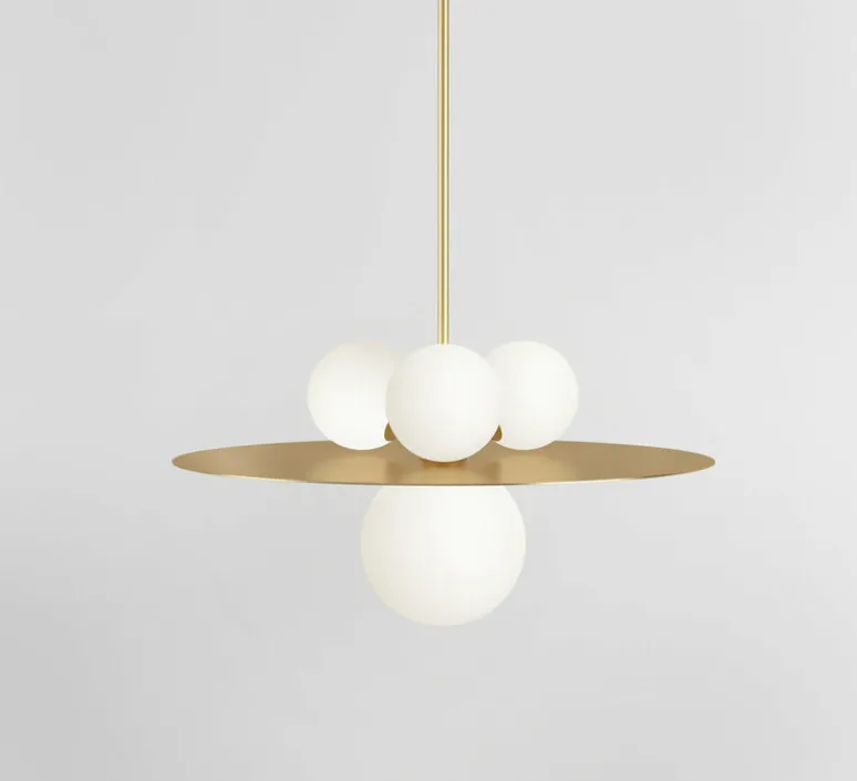 Suspension*Atelier Areti Suspension, Plate and Spheres, , L65cm, H68,5cm - laiton brossé