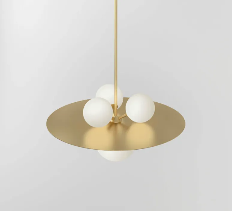Suspension*Atelier Areti Suspension, Plate and Spheres, , L65cm, H68,5cm - laiton brossé