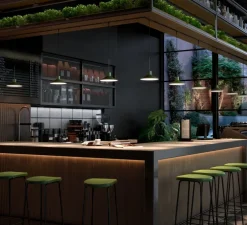 Suspension, Platet S/20, Gris olive, Ø20cm, H24cm - Bover