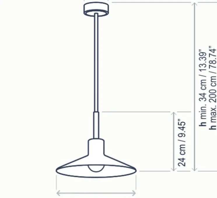 Suspension, Platet S/20, Gris olive, Ø20cm, H24cm - Bover