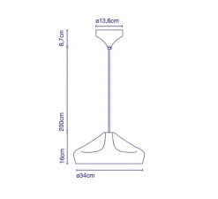 Suspension, Pleat Box 36, terracotta et blanc, Ø34cm, H16cm - Marset