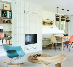 Suspension, Pleat Box 13, terracotta et blanc, Ø11,5cm, H26cm - Marset