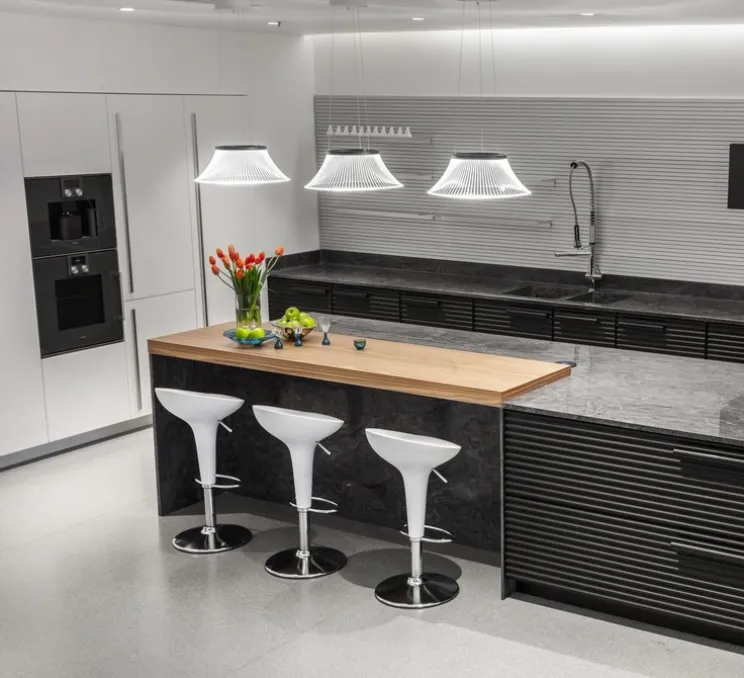 Suspension, Plissè, anthracite, LED, 3000K, 1150 lm, Ø45cm, H33cm - Martinelli Luce