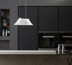 Suspension, Plissè, anthracite, LED, 3000K, 1150 lm, Ø45cm, H33cm - Martinelli Luce