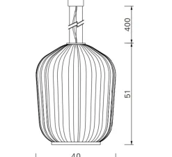 Suspension*Classicon Suspension, Plissée, , LED, 2700K, 700 lm, Ø40cm, H51cm - laiton