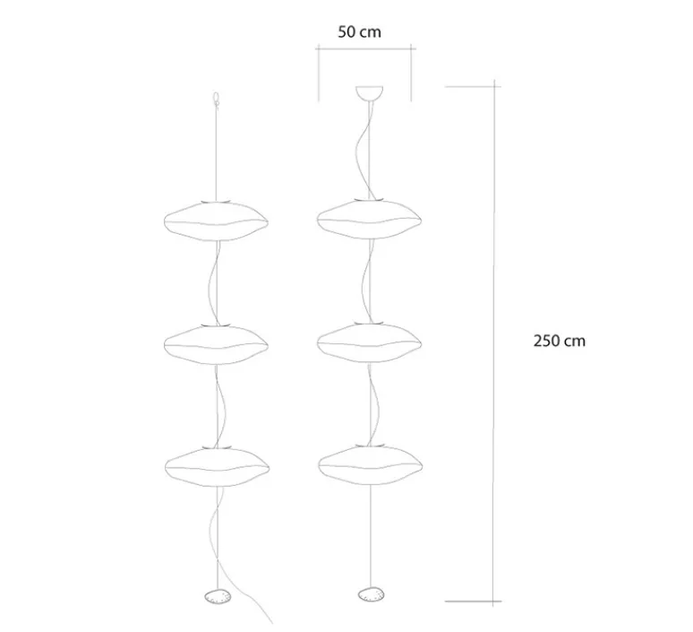 Suspension*Celine Wright Suspension, Points de Suspension, branchement sol, , L50cm, H250cm - blanc