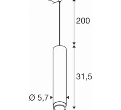 Suspension*SLV Suspension pour rail, GRIP! L, noir & or, Ø5,7cm, H31,5cm - noir & or