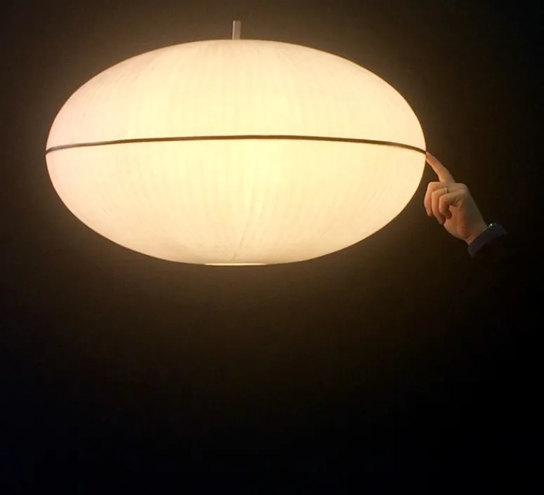 Suspension*Celine Wright Suspension, Precious XL, , Ø60cm, H39cm - blanc, laiton