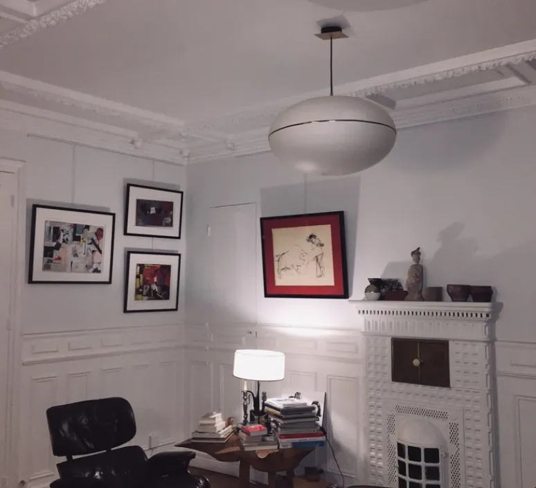 Suspension*Celine Wright Suspension, Precious XL, , Ø60cm, H39cm - blanc, laiton