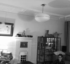 Suspension*Celine Wright Suspension, Precious XL, , Ø60cm, H39cm - blanc, laiton