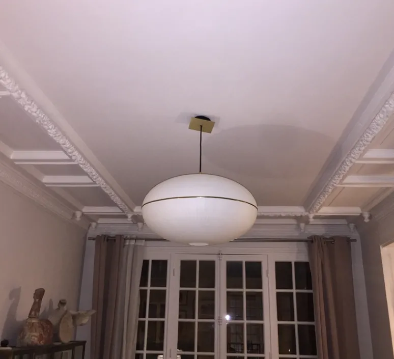 Suspension*Celine Wright Suspension, Precious XL, , Ø60cm, H39cm - blanc, laiton