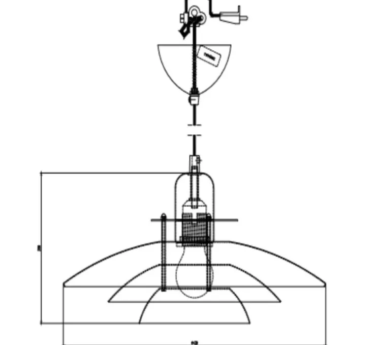 Suspension, Primus I, sable et laiton, Ø43cm, H20cm - Belid