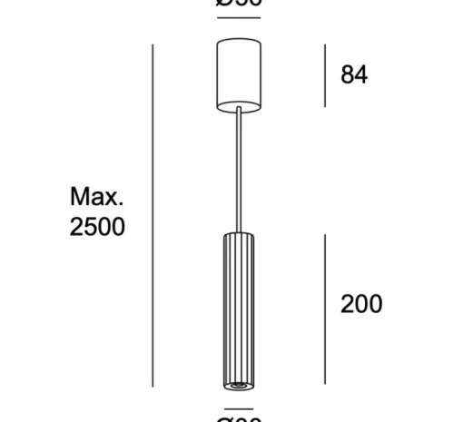 Suspension*LEDS C4 Suspension, Prolix , , LED, dim, 2700k, 217 lm, Ø20cm, H3,8cm - noir