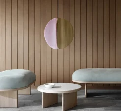 Suspension, Proxima, laiton, gris cendre, rose indien, Ø46cm, H47cm - Please Wait to be Seated