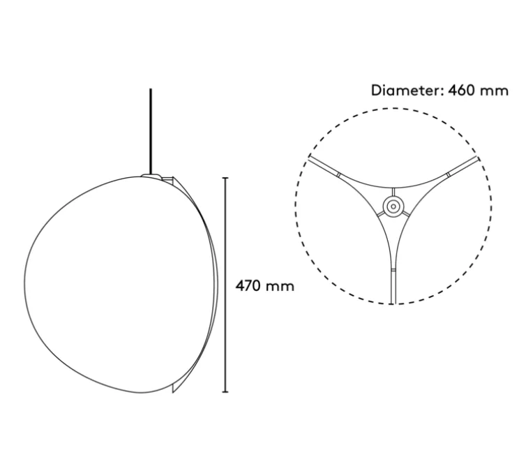 Suspension, Proxima, laiton, gris cendre, rose indien, Ø46cm, H47cm - Please Wait to be Seated