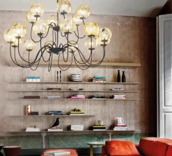 Suspension*Vistosi Suspension, PUPPET SP 18, , Ø130cm - ambre transparent